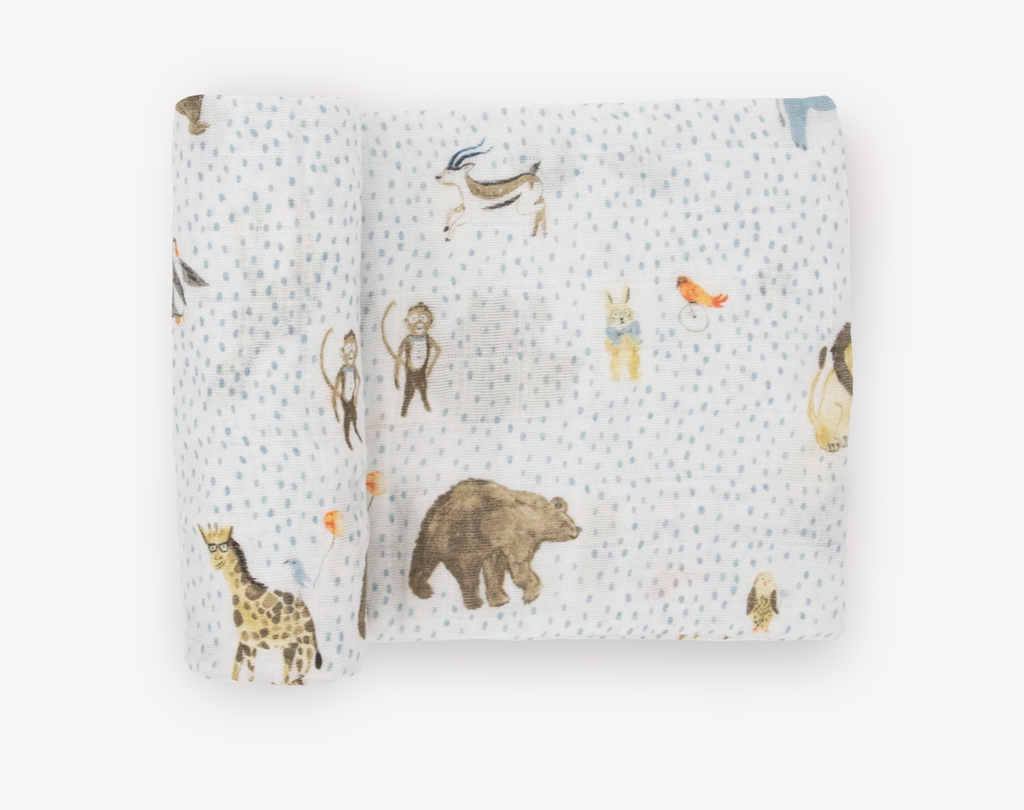 Cotton Muslin Swaddle- Party Animals