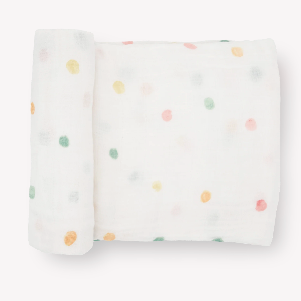 Cotton Muslin Swaddle- Party Dots