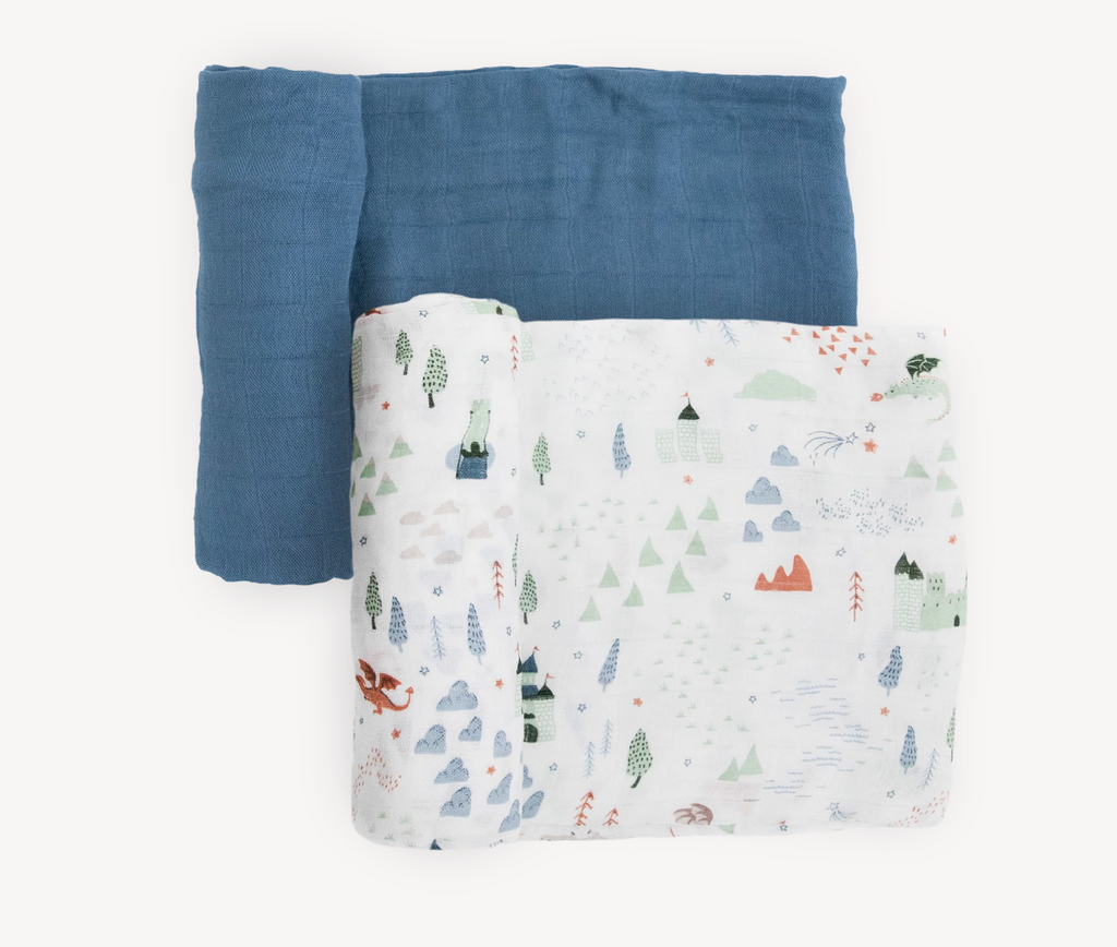 Deluxe Muslin Swaddle 2 Pack- Dragon Days