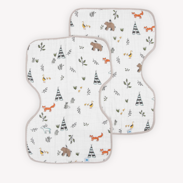 Cotton Burp Cloth 2 Pack- Forest Friends