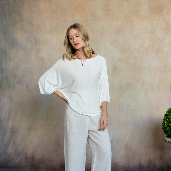 Estelle Knit Top in White