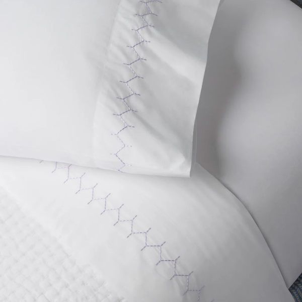 Lavender Stitched Organic Sheet Set