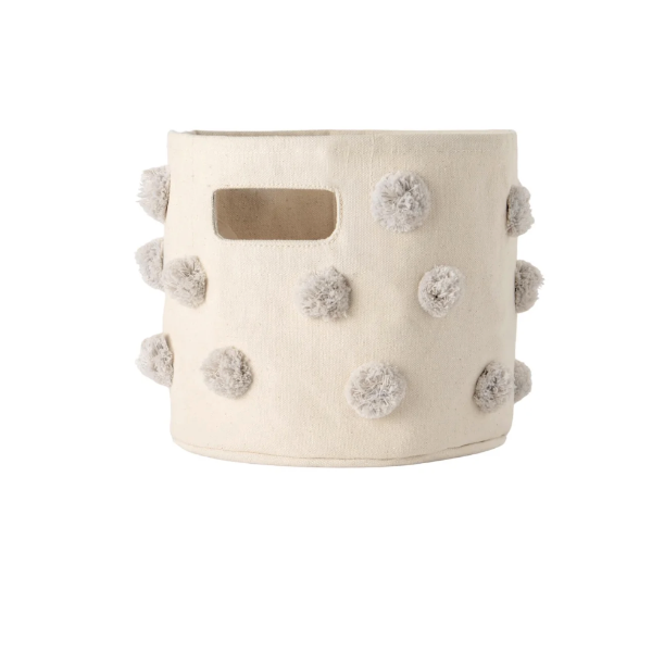 Pom Pom Basket- Mini Grey