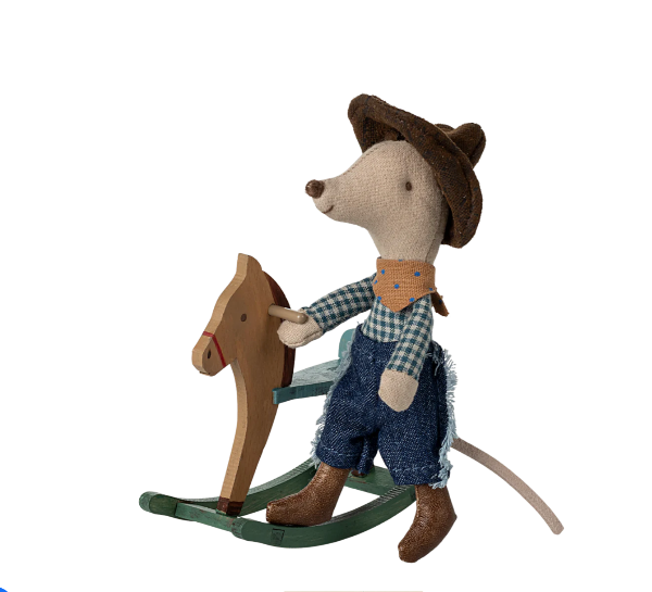 Cowboy Mouse on Rocking Horse, Little Brother