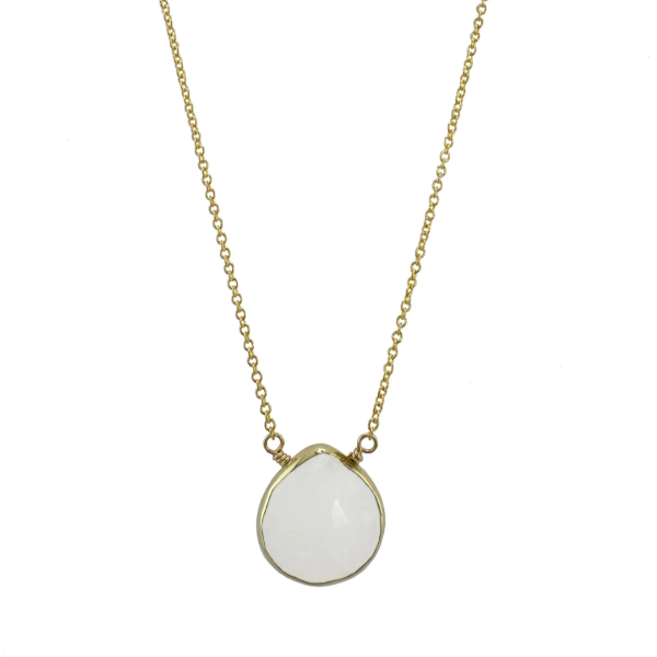 Moonstone Drop Necklace in Vermeil