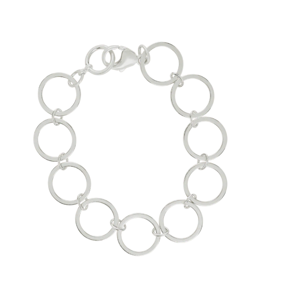Open Circle Chain Bracelet in Silver