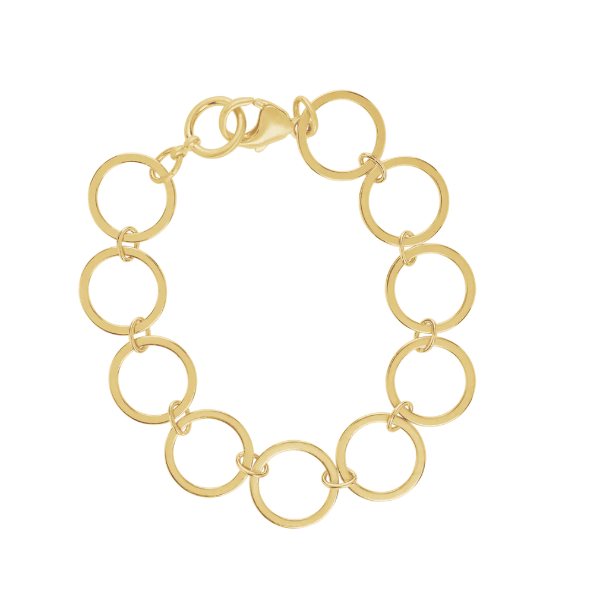 Open Circle Chain Bracelet in Vermeil