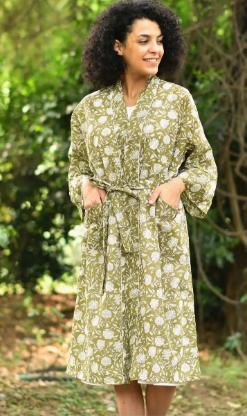 Sundari Olive Kimono