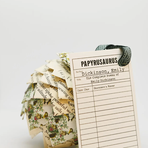 Emily Dickinson + Floral Print Book Page Ornament