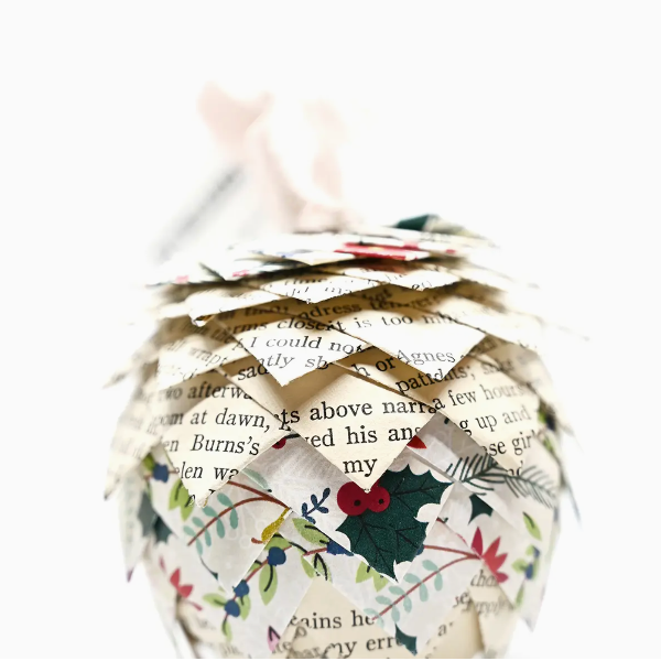 Jane Eyre + Floral Print Book Page Ornament