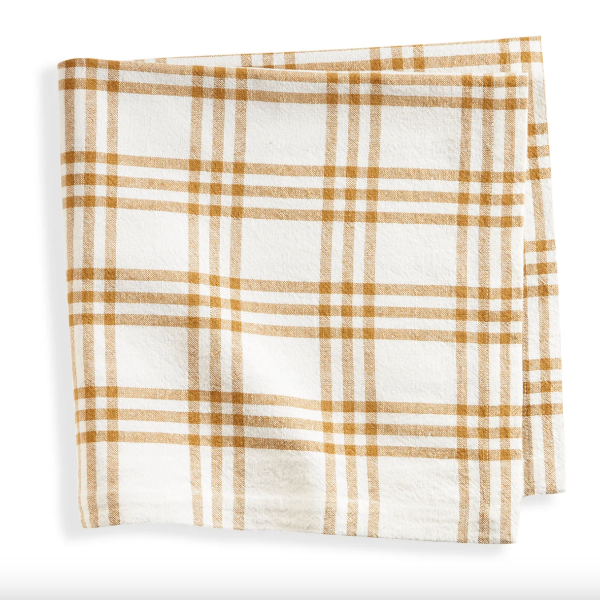 Beaumont Ochre Plaid Napkins Set/4
