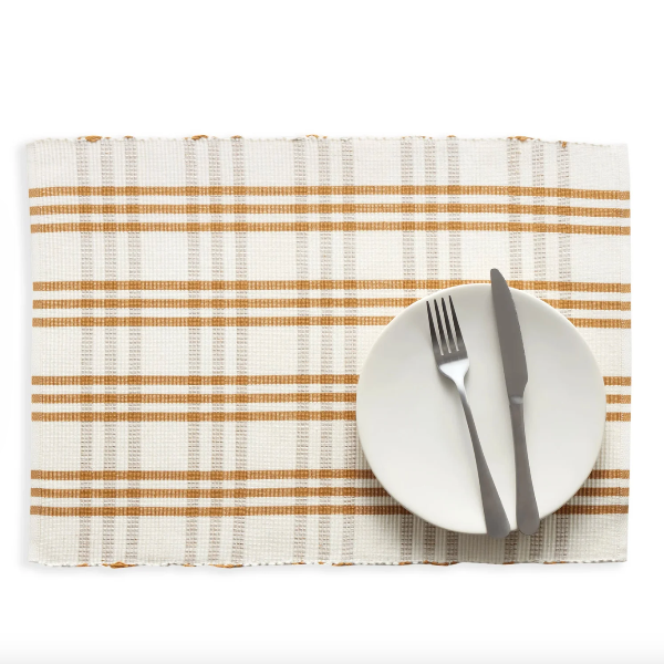 Beaumont Ochre Plaid Placemats Set/4