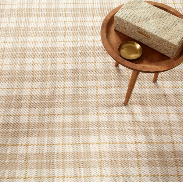 Lakeville Khaki Plaid Handwoven Indoor/Outdoor Rug