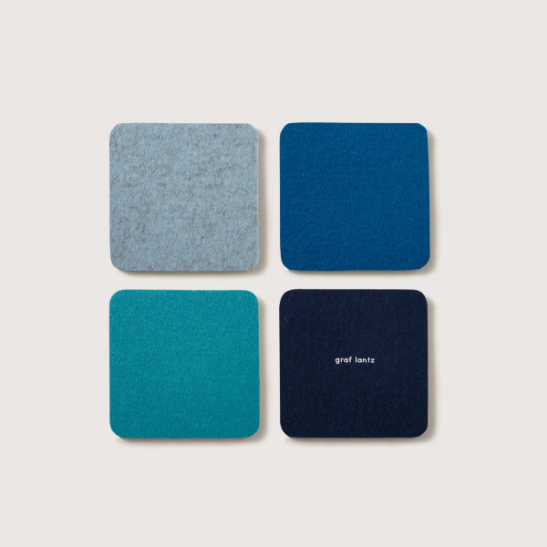 4-Pack Square Felt Coaster- Ocean