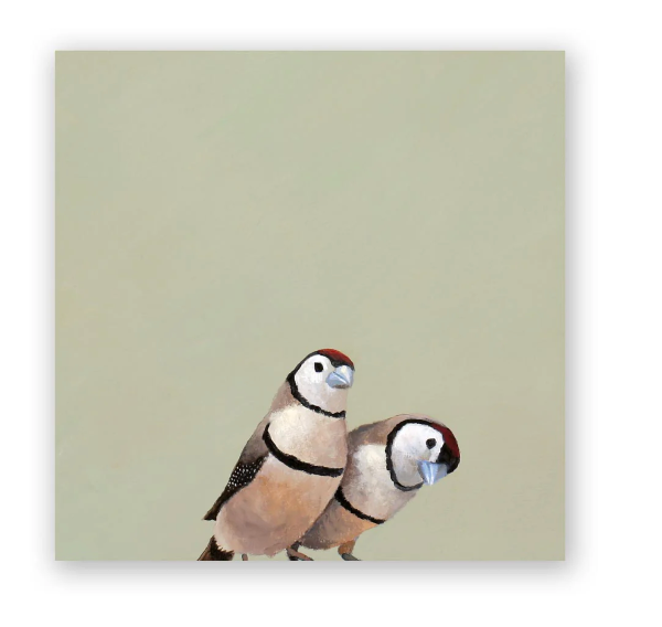Owl Finch Pair Wall Art