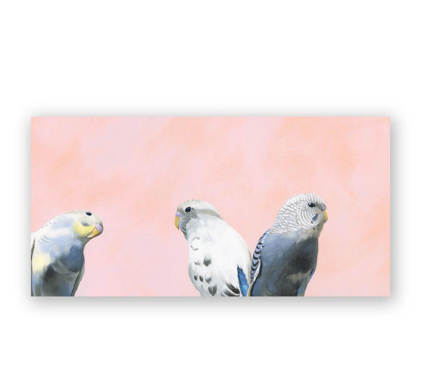 Budgie Trio Wood Wall Art