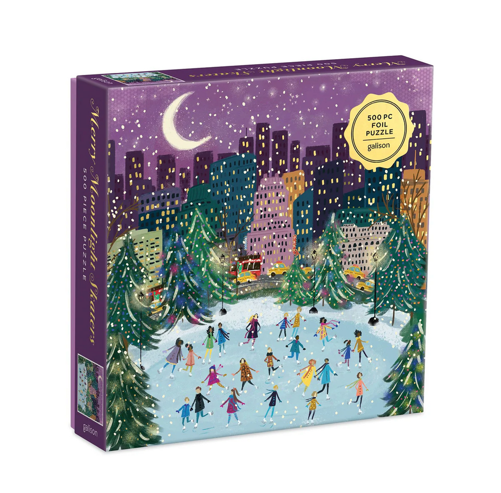 Merry Moonlight Skaters 500 Piece Puzzle