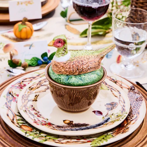 Forest Walk Pheasant Bowl w/ Lid