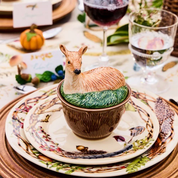 Forest Walk Deer Bowl w/ Lid