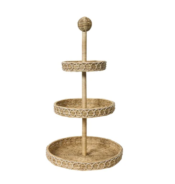 Provence Rattan Three Tiered Shelving Unit