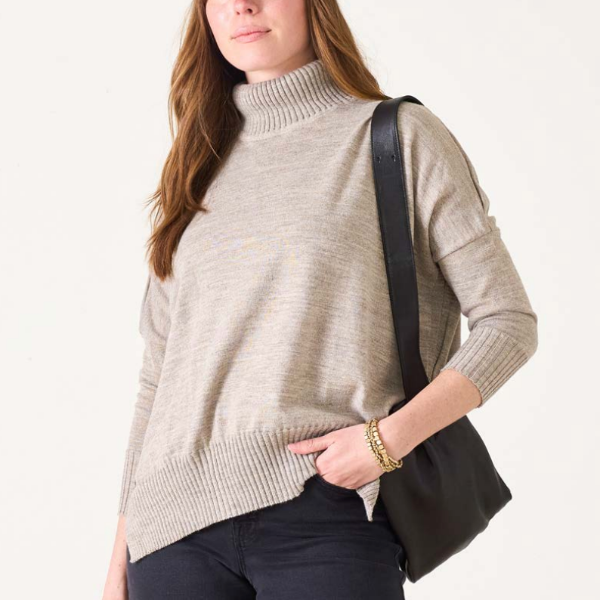 Catalina Turtleneck Sweater in Driftwood