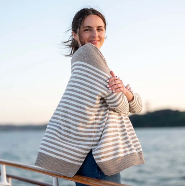 Catalina Modern Crew Sweater : Driftwood/Natural