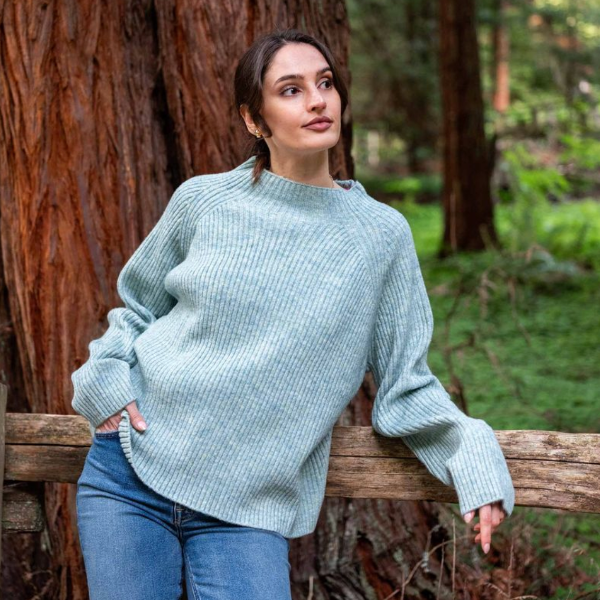 Monograph Mockneck Sweater: Sea Foam