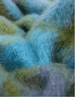Drumin Plaid Atoll Blue Mohair Throw