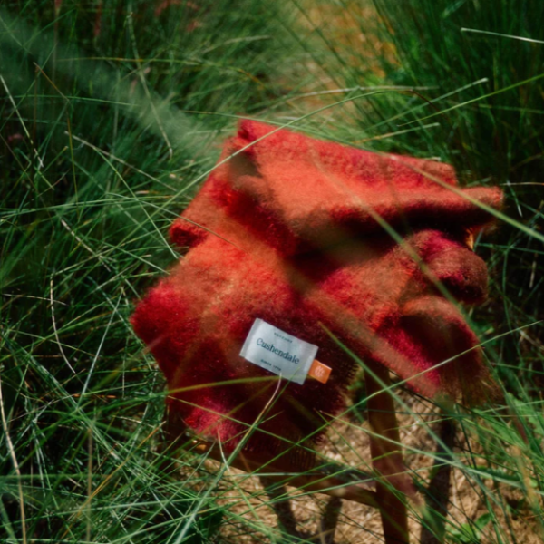 Drumin Plaid Cranberry Mohair Scarf