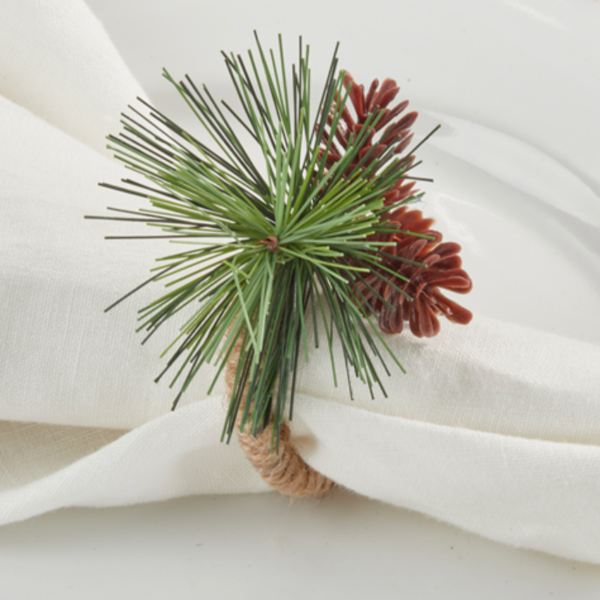 Pine Cone Napkin Rings Set/4
