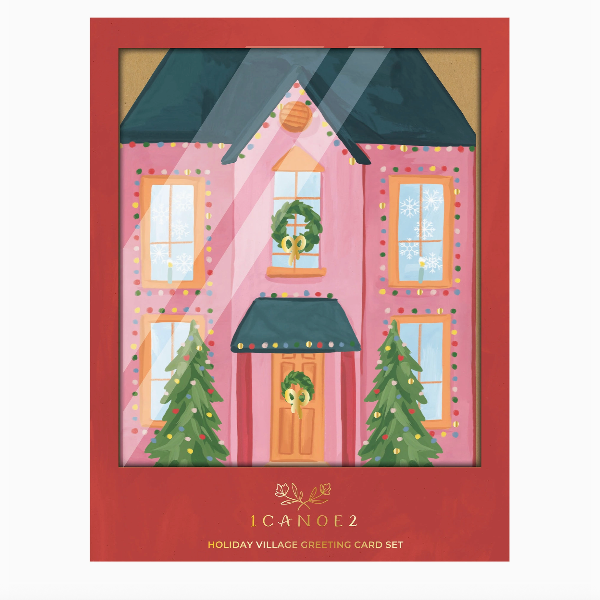 Holiday Village Specialty Greeting Card Set