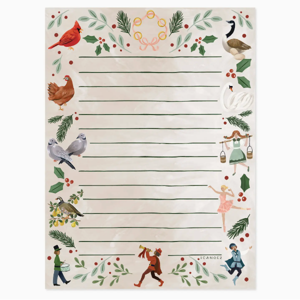 12 Days of Christmas 6x8 Notepad