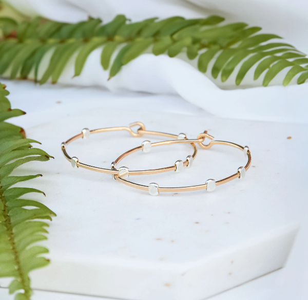 Cosmos Circle Hoop Earrings Gold & Silver