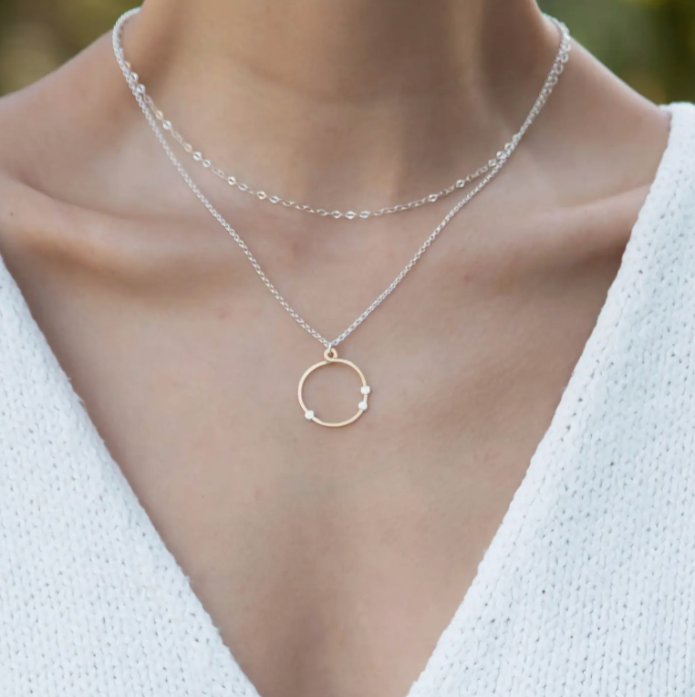 Cosmos Mini Gold & Silver Circle Necklace