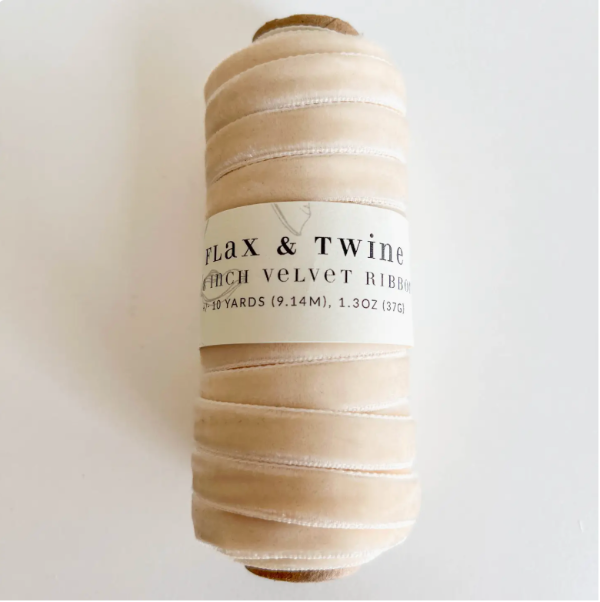 Flax & Twine 3/8" Velvet Ribbon, 10 yards