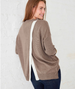 Coronado Split Back Sweater: Hazelnut