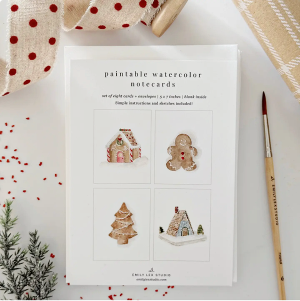 Gingerbread Paintable Notecards