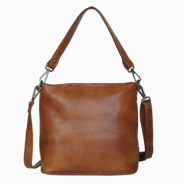 Ivy Leather Crossbody Bag in Cognac