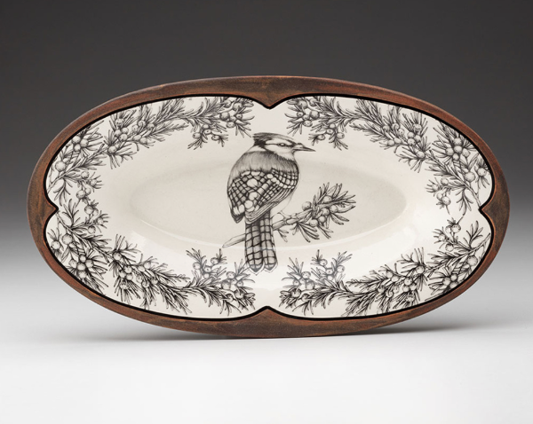 Oblong Serving Dish: Blue Jay