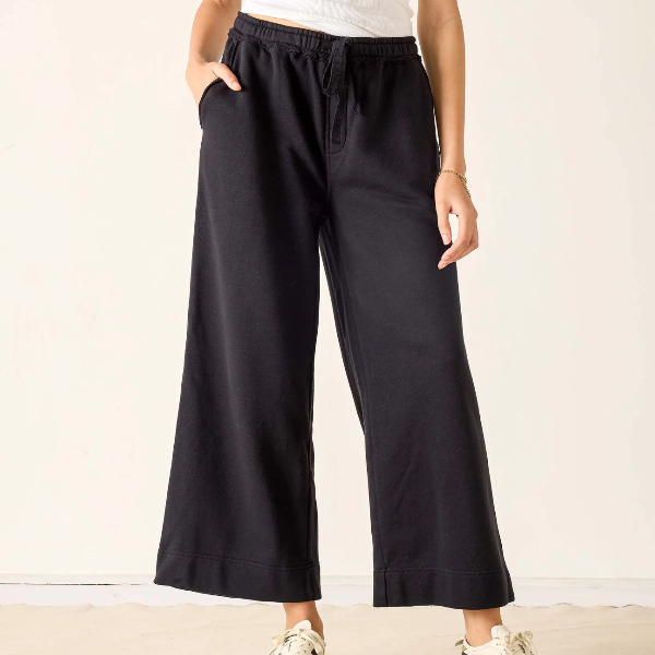 Frenchie Wide Leg Pant in Black