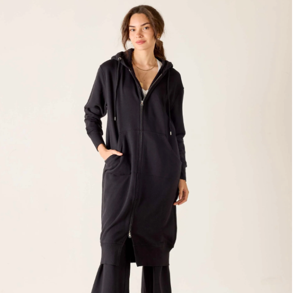 Frenchie Maxi Hoodie- Black