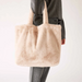 Cozy Cabin Faux Fur Tote in Oatmeal