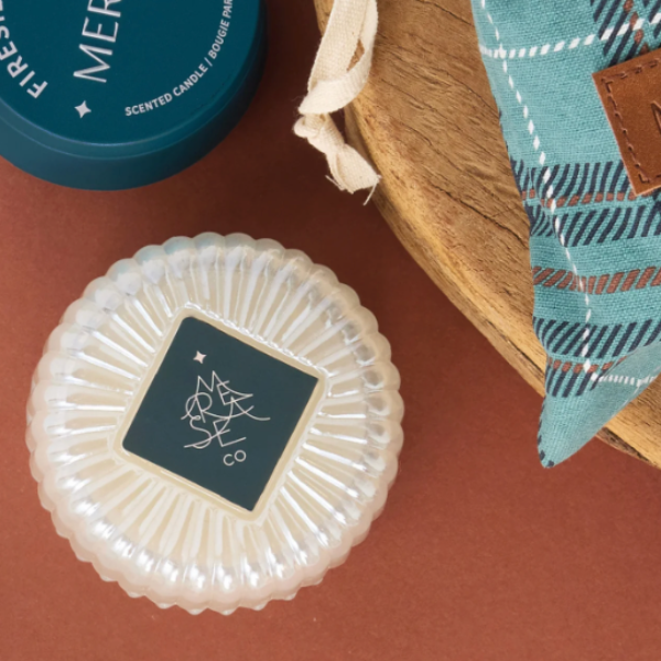 Fireside Flannel Bauble Glass Candle