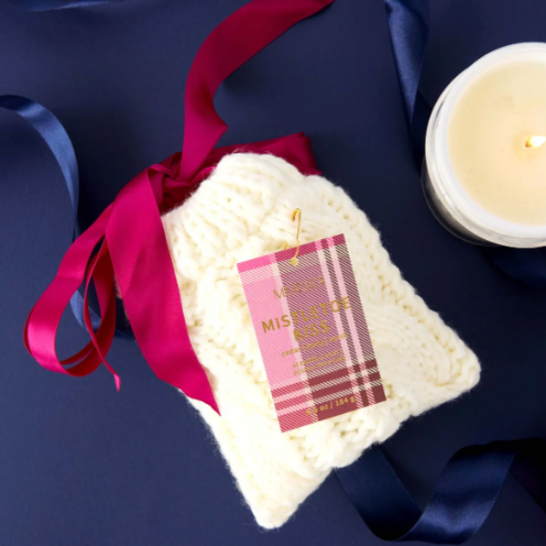 Mistletoe Kiss Stocking Candle