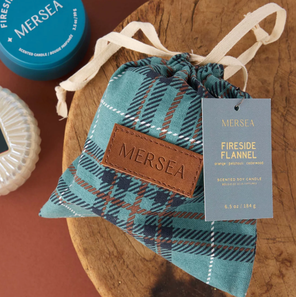 Fireside Flannel Plaid Bag Candle