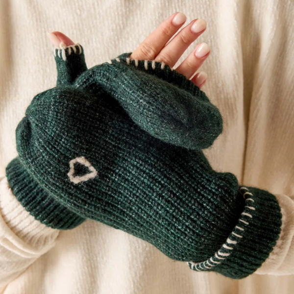 Sailor Love Whipstitch Flip-Top Mittens