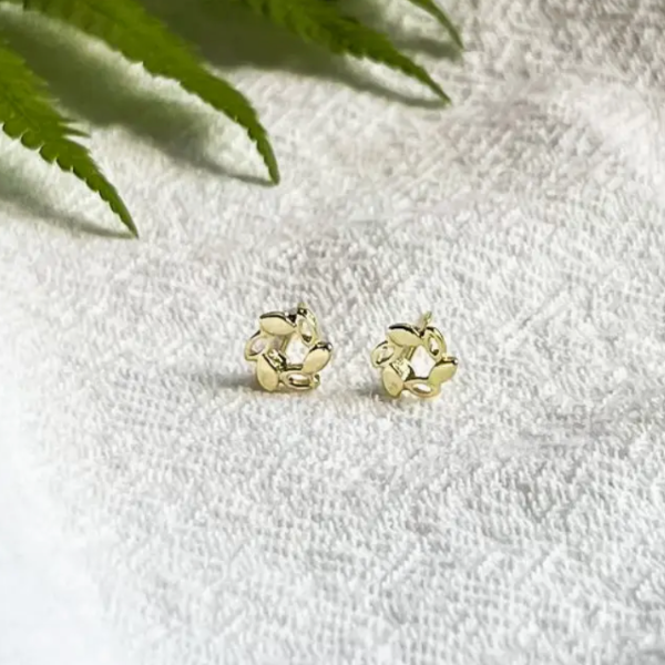 Mini Gold Wreath Stud Earrings