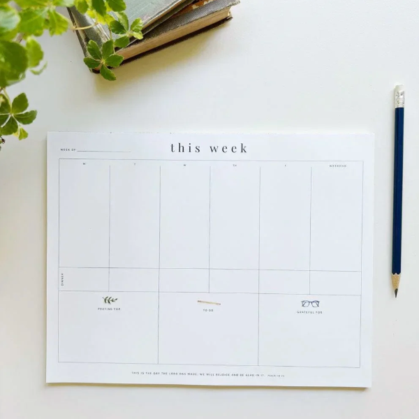 This Week- Weekly Planner Notepad