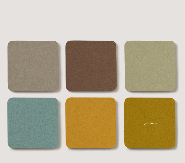 6-Pack Felt Square Coasters - Solstice