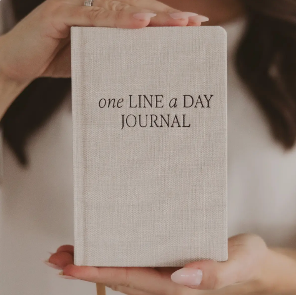 One Line a Day Fabric Journal-Tan